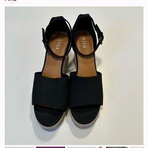 Anna Black Espadrille Sandals